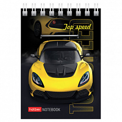Блокнот МАЛЫЙ ФОРМАТ А7, 60 л., гребень, картон, клетка, HATBER, "АвтоШоу", 066626, 60Б7В1гр