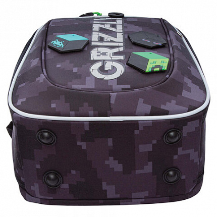 Ранец GRIZZLY анатомическая спинка, с бейджем, для мальчиков, "CUBES", 36х29х18 см, RAf-593-5/1