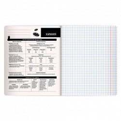Тетрадь предметная КОТ-НЕПОСЕДА 48 л., пластиковая обложка, ХИМИЯ, клетка, подсказ, BRAUBERG, 405538