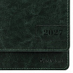 Планинг датированный 2027 305х140мм BRAUBERG Imperial, под кожу, зеленый, 118198