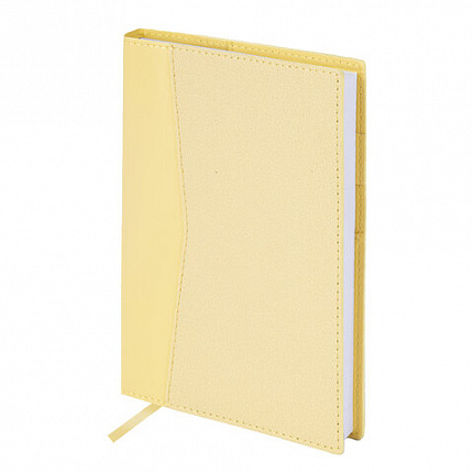 Ежедневник недатированный В6 130х185мм BRAUBERG "Gleam", под кожу, 160л, желтый, 116222