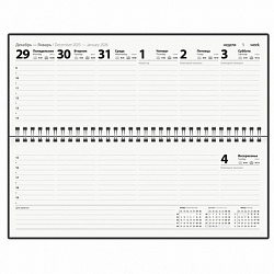 Планинг датированный 2026 285х112 мм, STAFF, гребень, картонная обложка, 64 л., "Россия", 117362