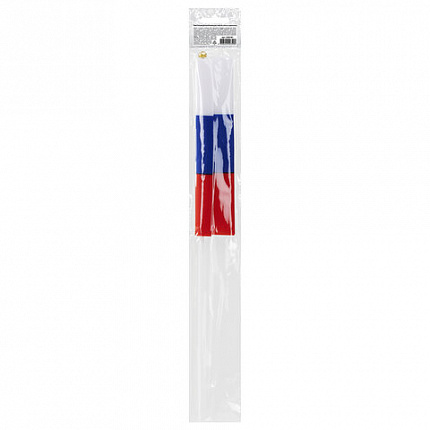 Флаг России ручной 20х30 см, без герба, с флагштоком, BRAUBERG/STAFF, 550181