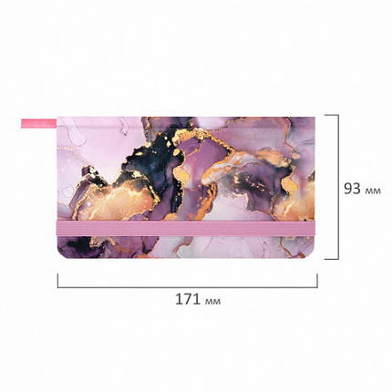 Еженедельник недатированный с резинкой 171х93 мм, BRAUBERG, твердый, 64 л., "Marble stone", 116307