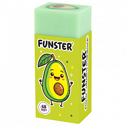 Ластики FUNSTER (ФАНСТЕР) "AVOCADO", НАБОР 3 штуки, 50х21х16 мм, прямоугольные, картонный держатель, экологичный ПВХ, блистер, 272724