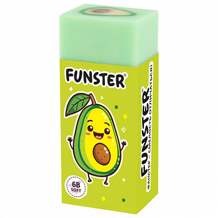 Ластики FUNSTER (ФАНСТЕР) "AVOCADO", НАБОР 3 штуки, 50х21х16 мм, прямоугольные, картонный держатель, экологичный ПВХ, блистер, 272724