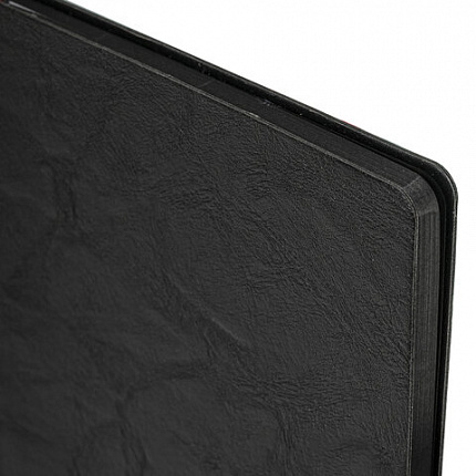 Блокнот А5 (140х200 мм), BRAUBERG "NEBRASKA", под кожу, 80 л., линия, черный, 113411