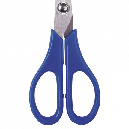 Ножницы BRAUBERG для левши "Left hand", 170 мм, синие, 2-х сторонняя заточка, 236785