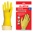Перчатки МНОГОРАЗОВЫЕ латексные LAIMA "ПРЕМИУМ", хлопчатобумажное напыление, СВЕРХПЛОТНЫЕ, размер 7-8, M (средний), желтые, вес 60 г, 600571