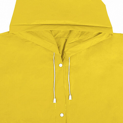 Дождевик плащ на кнопках, EVA, многоразовый прочный, чехол в комплекте, универсальный размер, желтый, SHAMAANI (ШАМААНИ), 610934