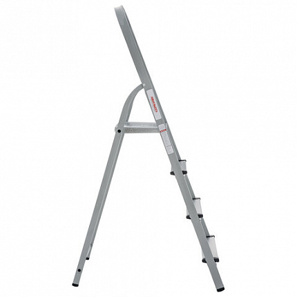 Стремянка сталь / алюминий 4 ступени, высота площадки 0,81м, дуга 0,6м, площадка 26х26см, до 150кг, вес 5,2кг НОВАЯ ВЫСОТА, 1130104