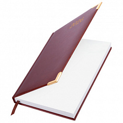 Ежедневник датированный 2026, А5, 138x213 мм, BRAUBERG "Senator", под кожу, коричневый, 117090