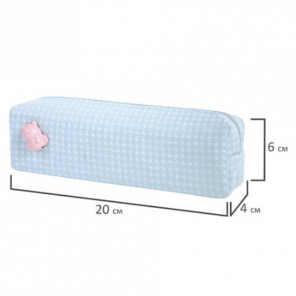 Пенал ЮНЛАНДИЯ ЮНИОР, 1 отделение, полиэстер, аппликация, "Piggy", 20х6х4 см, 273804