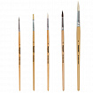 Кисти ПИФАГОР, набор 5 шт. (ПОНИ: круглые № 1, 4; КОЗА: круглые № 3, 6; ЩЕТИНА: плоская № 4), пакет с европодвесом, 200892