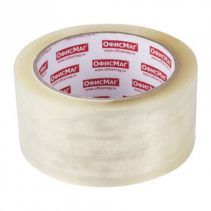 Клейкая лента упаковочная, 48 мм х 66 м, прозрачная, толщина 45 микрон, ОФИСМАГ, 222080