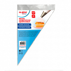 Мешок кондитерский одноразовый 20 х 30 см, размер M, КОМПЛЕКТ 100 штук, 35 мкм, LAIMA Home, 700702