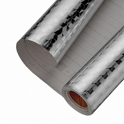 Самоклеящаяся пленка, алюминиевая фольга защитная для кухни/дома, 0,6х3 м, серебро, кубы, DASWERK (ДАСВЕРК), 607848