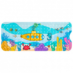 Коврик для ванны противоскользящий 100х40 см с рисунком "Батискаф", ПВХ, присоски, PRIMILA (ПРИМИЛА), 700378