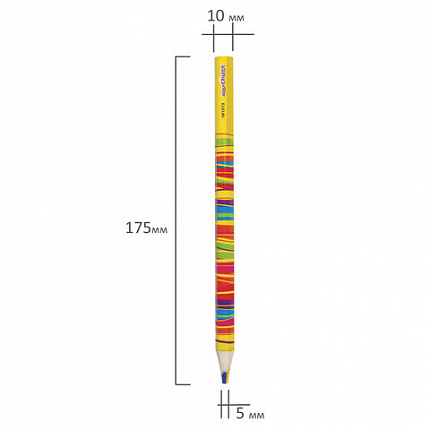 Карандаш с многоцветным грифелем, 1 шт., ЮНЛАНДИЯ "MAGIC", утолщенный, заточенный, туба, 181373