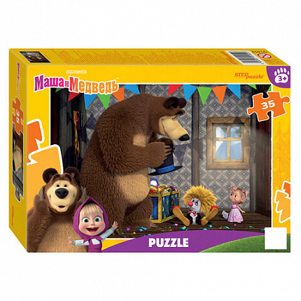 Пазл картонный 35 элементов, лицензия Мульт, АССОРТИ, поле 23х33 см, STEP PUZZLE