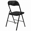 Стул складной BRABIX "Golf CF-007", чёрный каркас, чёрная ткань, гофрокороб, 533025