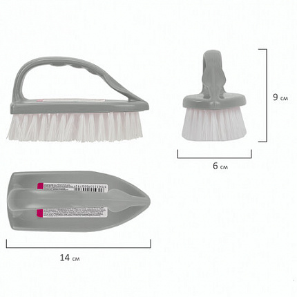Щетка для одежды/обуви, большая, 9х14х6 см, пластик, цвет ассорти, "Утюжок", YORK, 40010