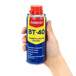 Смазка универсальная проникающая BT-40 (аналог WD-40) 200 мл, аэрозоль с трубочкой, RABBITEX (РАББИТЕКС), 700296