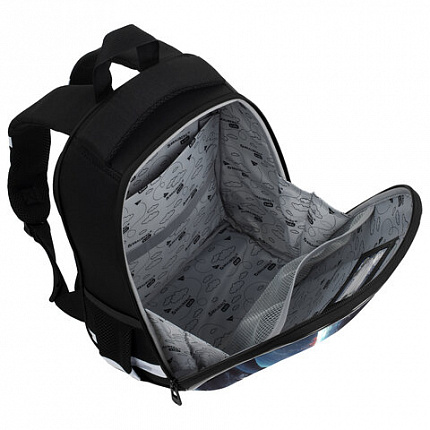 Ранец BRAUBERG KIDS START, 1 отделение, 2 кармана, "Герой в космосе", СВЕТЯЩИЙСЯ, 35х26х13 см, 274408