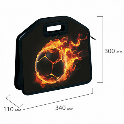 Папка-сумка ЮНЛАНДИЯ, 1 отделение, фетровые ручки, 34х30х11 см, "Fire ball", 273381