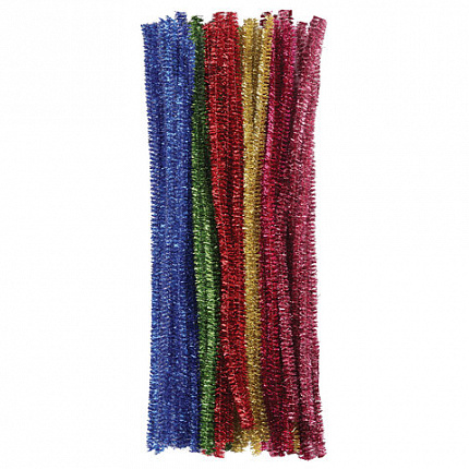 Проволока синельная для творчества "Блестящая", 6 цв., 30 шт., 0,9х30 см, ОСТРОВ СОКРОВИЩ, 661532