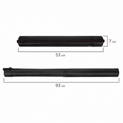 Тубус для чертежей телескопический, длина 53-93 см, формат A0, диаметр 7 см, с ремнем, черный, STAFF, 273095