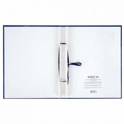 Папка-обложка "Выпускная квалификационная работа" STAFF, А4, 3 отверстия под дырокол, шнур, Синяя, 117576