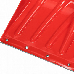 Лопата снеговая 50х34см "ПРОРАБ" ребра жесткости, планка на клепках СУПЕРПРОЧНАЯ, первичное сырье, черенок с V-ручкой, КРАСНАЯ, ГРАНДМАСТЕР, 700331