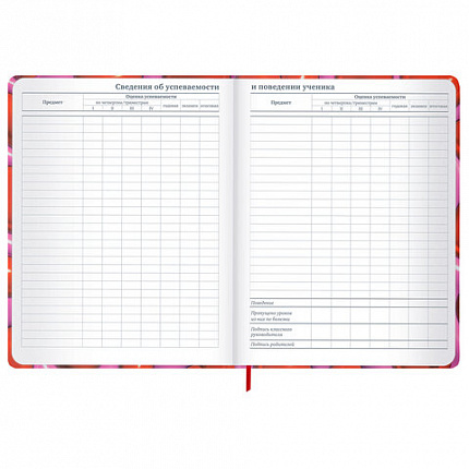 Дневник 1-11 класс 48 л., твердый, BRAUBERG, матовая ламинация, резинка, закладка-ляссе, с подсказом, "Сердечки", 107241