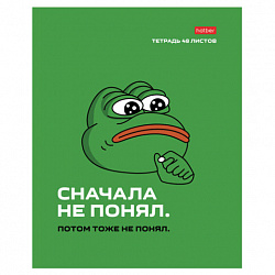 Тетрадь А5 48 л., HATBER скоба, клетка, обложка картон, "Лягушонок ПЕПЕ_Выпуск №1" (микс), 080291, 48Т5В1