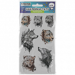 Наклейки-тату переводные "Цветные", 20,5х10 см, ассорти 12 видов, FUNSTER (ФАНСТЕР), 666105