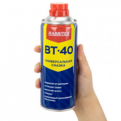 Смазка универсальная проникающая BT-40 (аналог WD-40) 450 мл, аэрозоль с трубочкой, RABBITEX (РАББИТЕКС), 700297