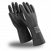 Перчатки неопреновые MANIPULA ХИМОПРЕН, хлопчатобумажное напыление, К80/Щ50, размер 9-9,5, L (большой), черные, CG-973