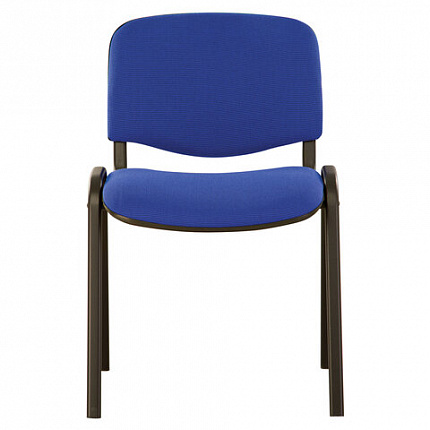Стул для персонала и посетителей BRABIX "Iso CF-005", черный каркас, ткань синяя с черным, 531974