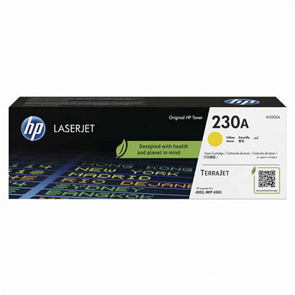 Картридж лазерный HP (W2302A) для Color LaserJet Pro 4303/4203, №203A, желтый, ресурс 1800 стр., оригинальный