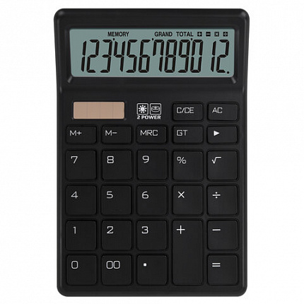 Калькулятор настольный BRAUBERG CH-12-BK (153х103 мм), 12 разрядов, двойное питание, черный, 272958