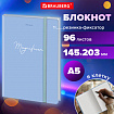 Блокнот с резинкой в клетку 96 л., А5, 145х203 мм, твердая обложка, BRAUBERG, "Pastel", 115533