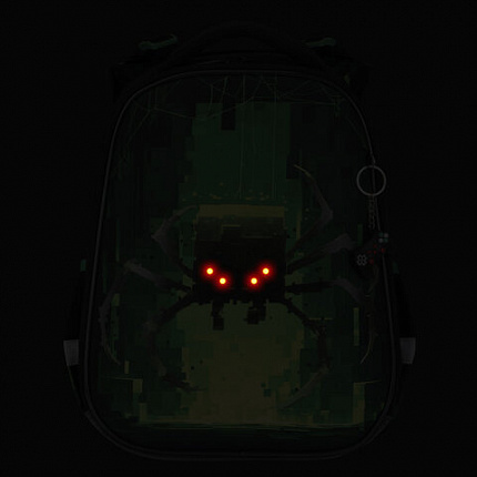 Ранец BRAUBERG PREMIUM, 2 отделения, с брелоком, "Digital spider", LED-ЛАМПОЧКИ, 38х29х16 см, 273101