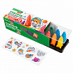 Восковые мелки фигурные BRAUBERG KIDS "РАКЕТА", НАБОР 12 цветов + НАКЛЕЙКИ В ПОДАРОК, 273082