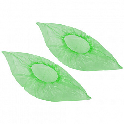 Бахилы MERIDIAN ПРОЧНЫЕ 3,8 г, зеленые, двойная резинка, КОМПЛЕКТ 100 штук (50 пар), 40х15 см, ПНД