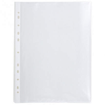 Папки-файлы перфорированные А4 BRAUBERG "EXTRA 1100", КОМПЛЕКТ 50 шт., матовые, ПЛОТНЫЕ, 110 мкм, 229673