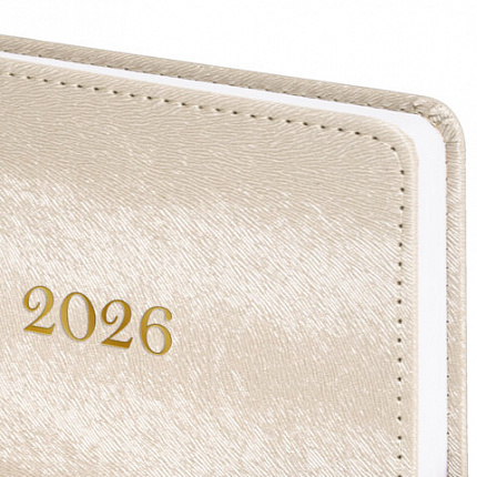 Ежедневник датированный 2026 А5 138х213 мм, BRAUBERG "Elegant", под кожу, застежка, бежевый, 117369