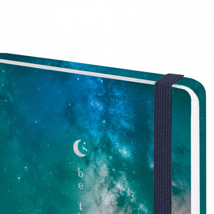 Ежедневник датированный 2026 с резинкой 145х203 мм, А5, BRAUBERG твердый, фольга, "Млечный путь", 117345