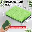 Губки для посуды 110х70х20 мм, ЦЕЛЛЮЛОЗНЫЕ + АБРАЗИВ, КОМПЛЕКТ 2 штуки, зеленые/зеленый абразив, LAIMA, 700258