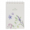 Блокнот МАЛЫЙ ФОРМАТ А6 80 л., мягкий гребень, пластик, фольга, клетка, HATBER, BLUE FLOWERS, 090245, 80Б6A1мс_33478